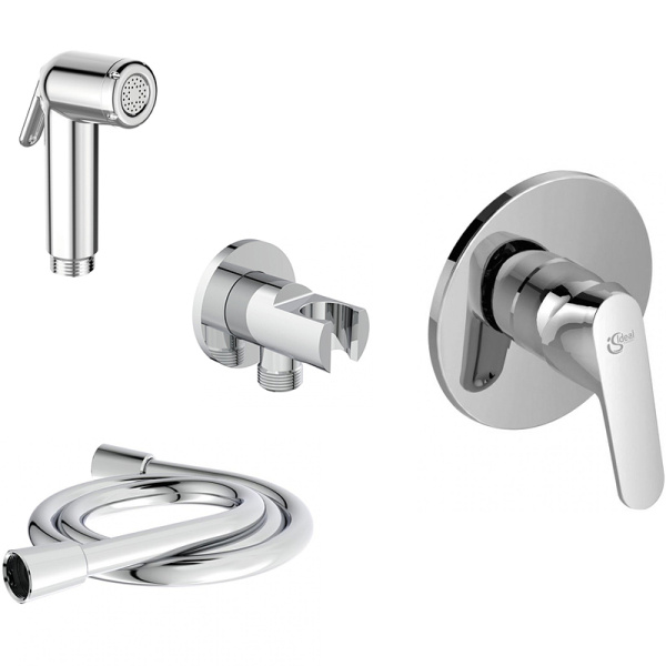 Гигиенический душ Ideal Standard со смесителем, керамический картридж, шланг 125 см., хром () A5960SET