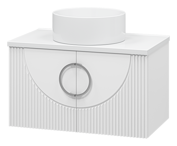 Тумба под раковину Misty Ярина 80 подвесная со столешницей и раковиной