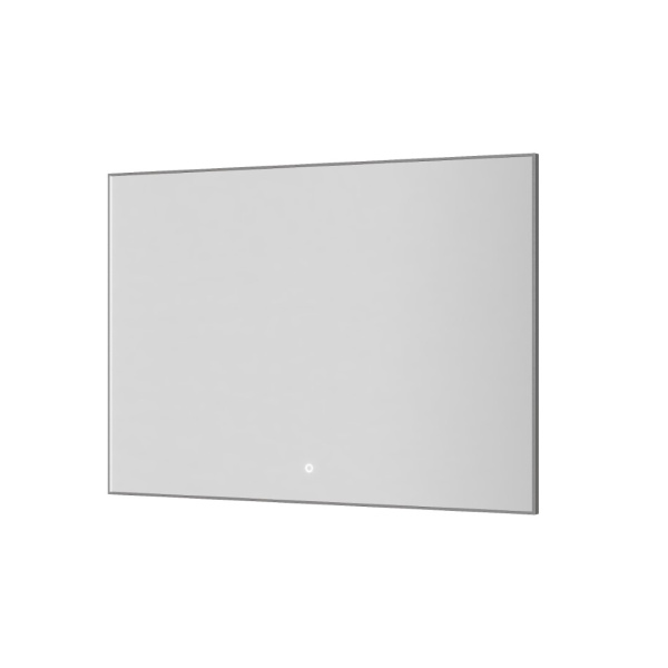 Прямоугольное зеркало , мет. рама, подсв., сенсор, антизапотевание, 100*70 CHROME 