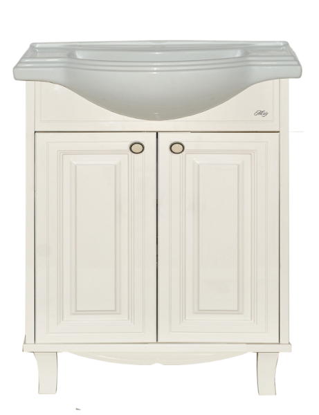 Тумба прямая Шармель - 65 светло-бежевая эмаль + раковина