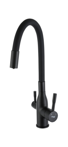 Смеситель для кухни чёрный FRAP F4396-6