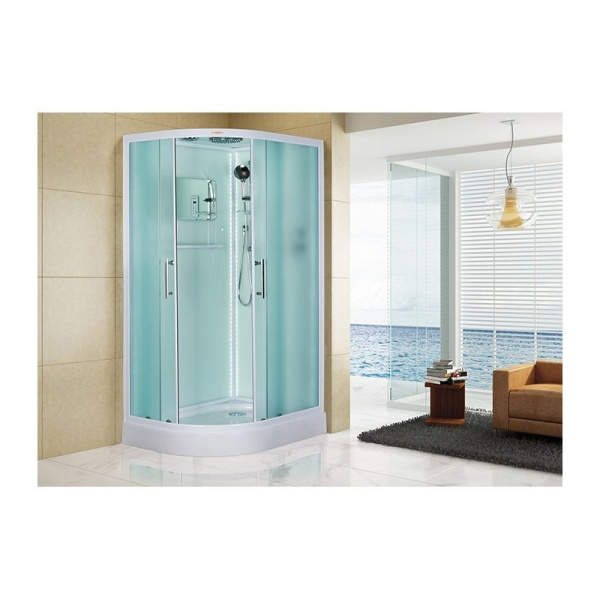 Кабина полукруглая с крышей и LED освещением ES-L115CR (RIGHT).   Размер: 115 х 85 х 210