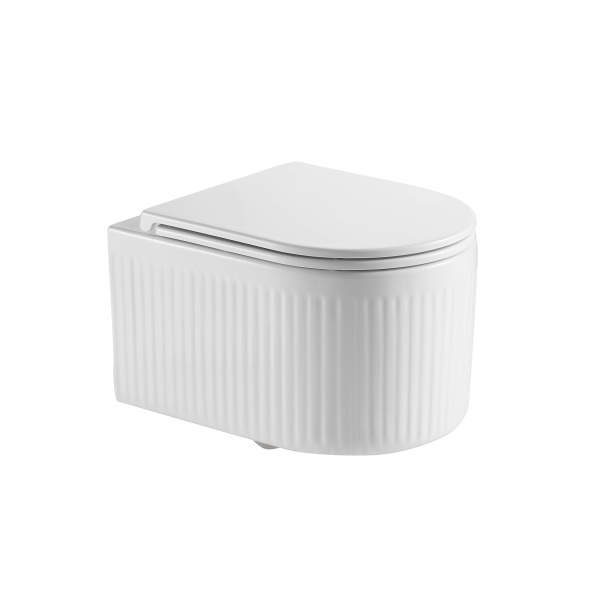 Унитаз подвесной Grossman (495*360*363) безободковый, белый с тонкой крышкой,микролифт GR-4408SQ