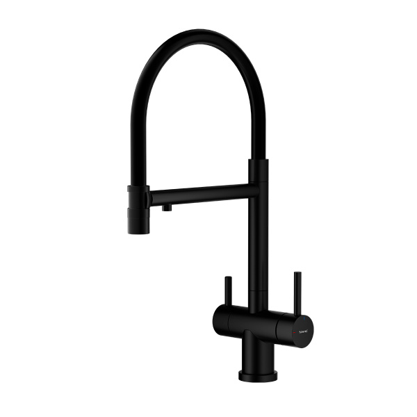 Смеситель Splenka S70.63.06 для кухни с подключением к фильтру съёмный гибкий излив с магнитным фиксатором, черный