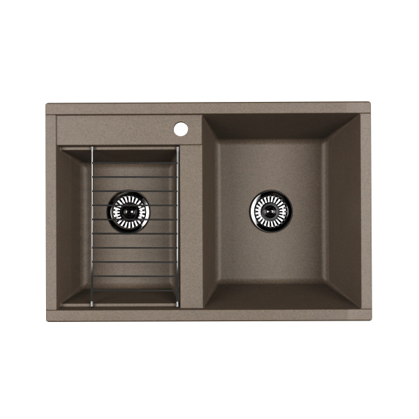 Мойка для кухни AQUATON Делия 78 DBL 2 чаши серый шелк 1A723132DE250