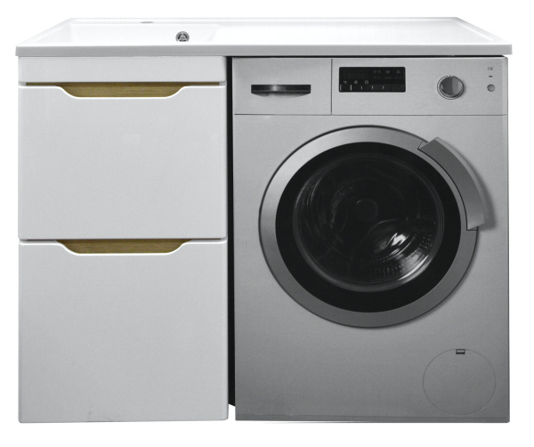 Комплект тумба с раковиной AZARIO Magenta 120 левая под стиральную машину (56) белая () CS00078395