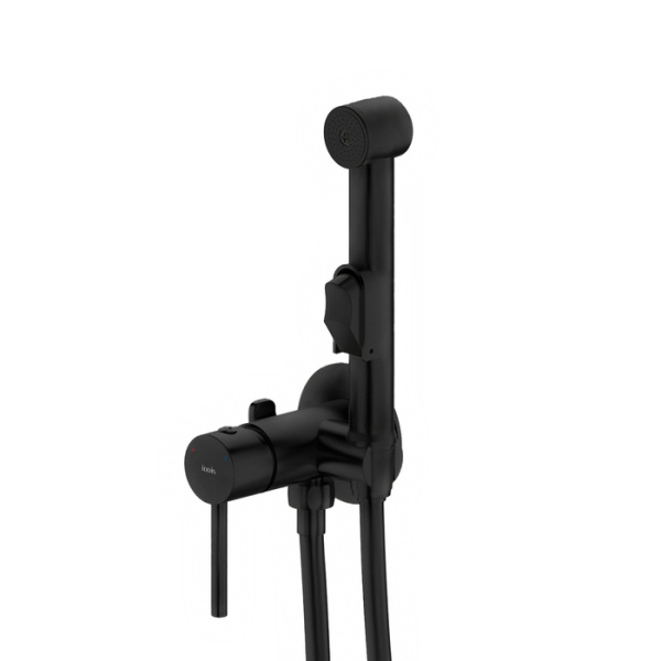 Встраиваемый смеситель с гигиеническим душем, матовый черный, IDDIS, 003BLR0i08