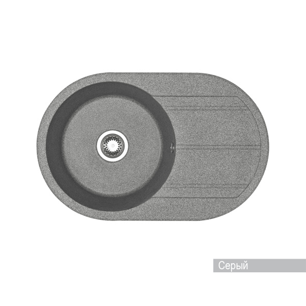Мойка для кухни AQUATON Амира круглая с крылом серая 1A712932AI230
