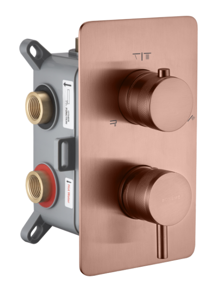 Смеситель встроенный однорычажный 3-х проходной CELL COPPER BRUSHED