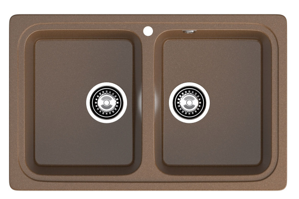 GRANFEST Мойка композит STANDART GF-S--780K  2 чаши 780*510 мм  терракот арт.GF-