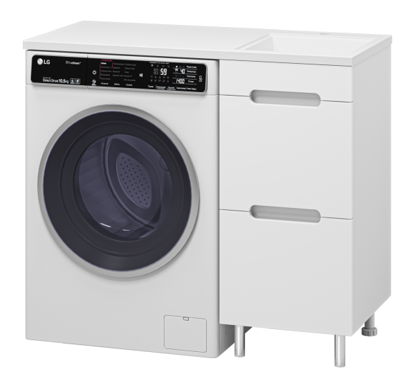 Тумба Misty Байкал 40 под стиральную машину с раковиной Misty Гавана 100 правая