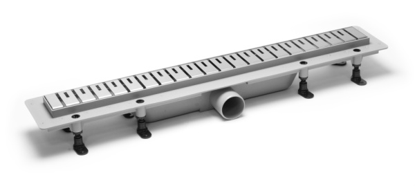 Душевой лоток комбинированный пластиковый с металической решеткой 2, L=750 mm