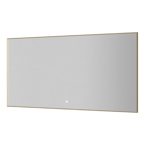 Прямоугольное зеркало , мет. рама, подсв., сенсор, антизапотевание, 140*70 MATT GOLD 