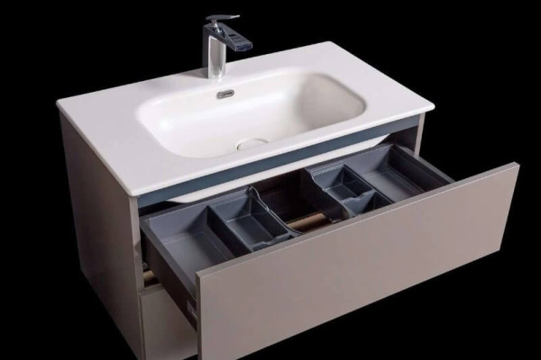 Тумба без раковины Vallessi 120*46cm SHINY CAPPUCINO 2 полки