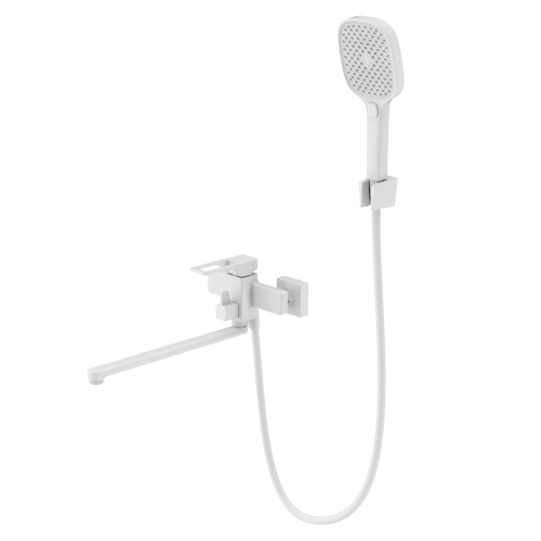 Смеситель Splenka S55.22.08 для ванны и душа универсальный поворотный излив 35 см, белый