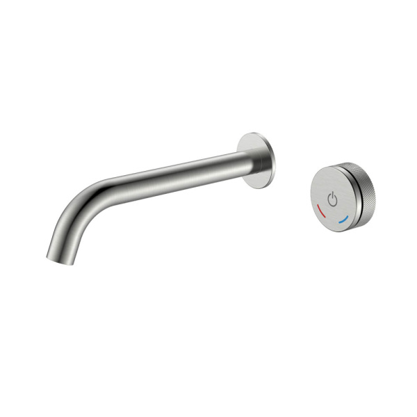 Смеситель автоматический для раковины из стены на 2 отв. TECH Nikel Brush