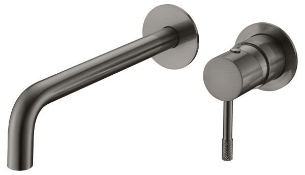 Смеситель для умывальника из стены, Uno. Gun Metall