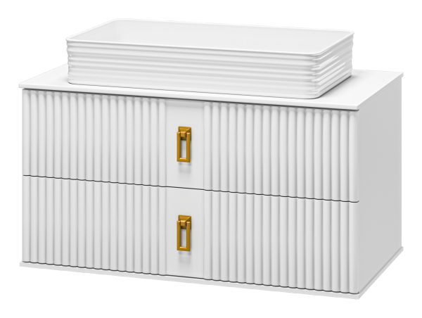 SEVILLA - 90 Тумба подвесная с 2 ящ. белый + раковина