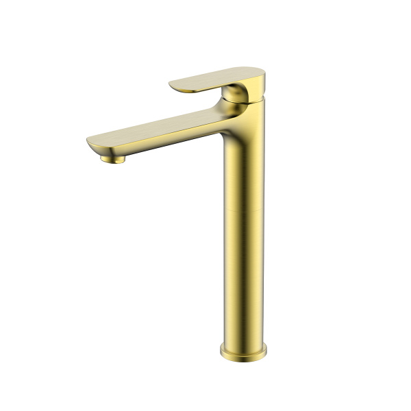 Смеситель Raglo для раковины высокий монолитный, сатин золотой R03.15.03