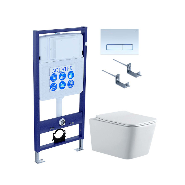 (рама AQUATEK Standard INS-0000012 с клавишей KDI-0000021 и крепежом KKI-0000002+унитаз ЛИБРА AQ0530N-00 с тонким сиденьем sc SET AQUATEK ЛИБРА N KDI21