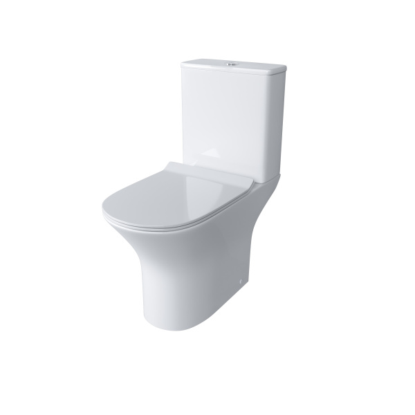 Унитаз напольный Grossman Classic (650х340х790) безободковый,белый с тонкой крышкой,микролифт, GR-4465S