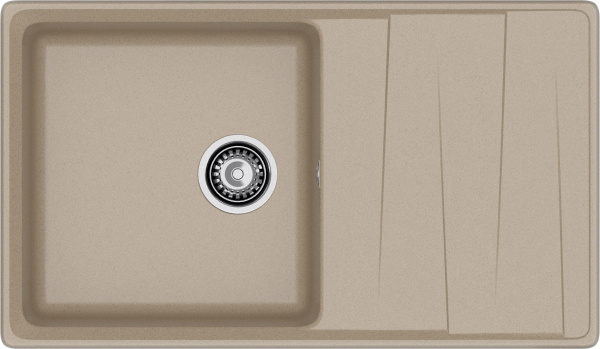 GRANFEST Мойка композит LEVEL, GF-LV-860L, чаш+кр 860*500, песочный