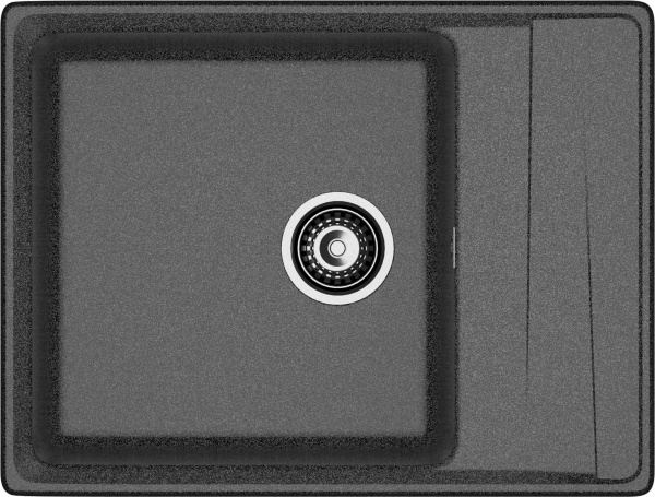 GRANFEST Мойка композит LEVEL, GF-LV-660L, чаш+кр 660*500, графит