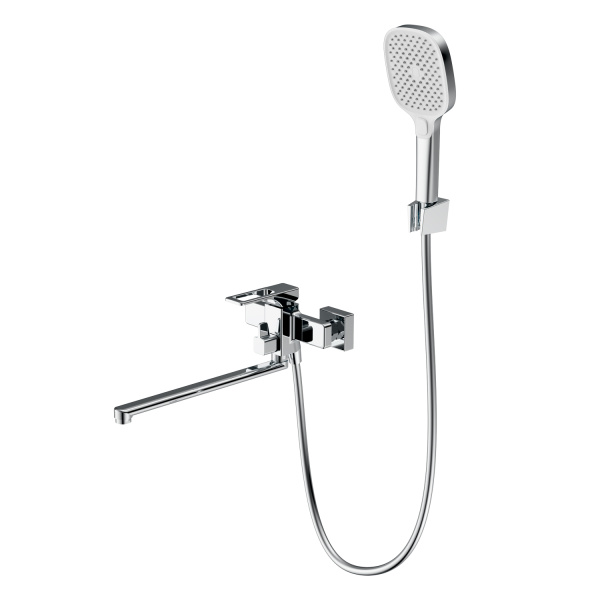 Смеситель Splenka S55.22 для ванны и душа универсальный поворотный излив 35 см, хром