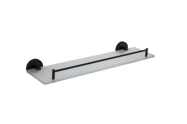 Полка стеклянная чёрная FRAP F30207