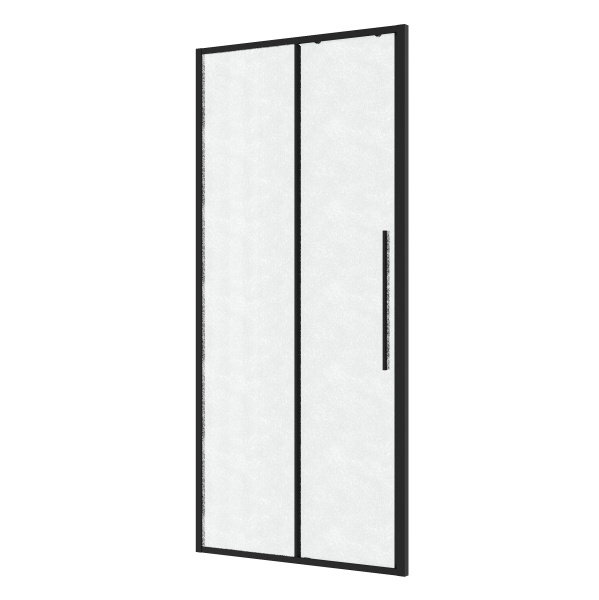 Дверь в нишу Niagara Nova (100х195) черный матовый,раздвижная влево,стекло шиншилла,1 место NG-84-L10CHB 