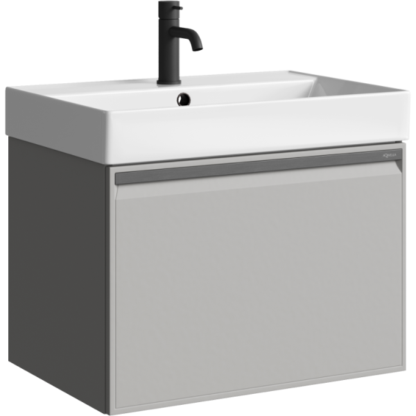 Тумба под умывальник "Pure" подвесная цвет серый туман «AQWELLA»