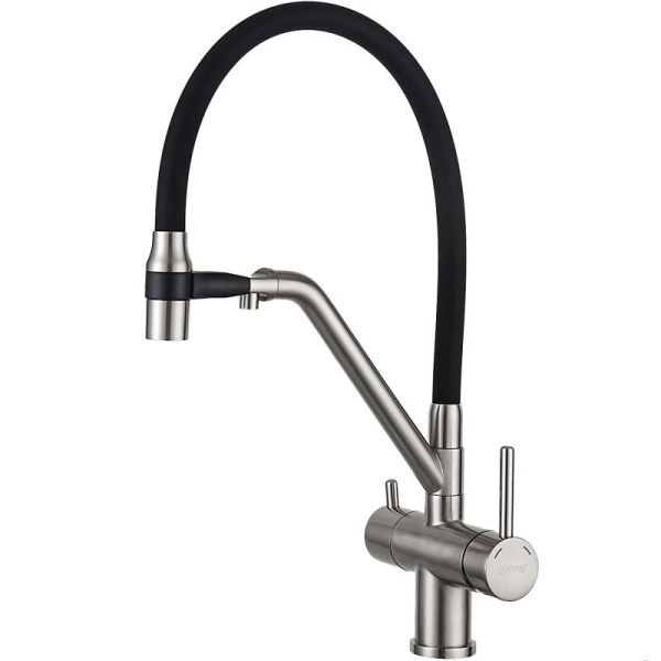 Смеситель для кухни с гибким изливом сатин черный GAPPO G4398-85