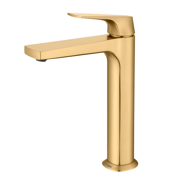 Смеситель Raglo для раковины высокий монолитный, сатин золотой R07.15.03