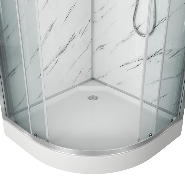 Душевая кабина Niagara Lux NG- (90x90х210) низкий поддон(15см),дверь раздвижная,стенки мрамор,3 места 7701M