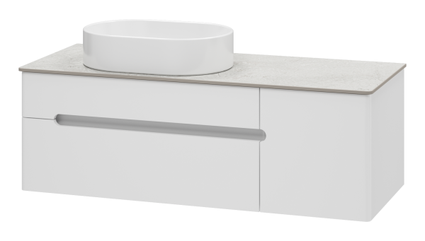 Тумба под раковину Misty Роял 120 подвесная (белая) со столешницей и раковиной