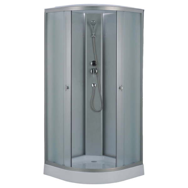 Душевая кабина Loranto 880х880х2150 белое заднее стекло, поддон 14 см, матовое стекло 4 мм, профиль хром матовый (CS-981TM/W-90)
