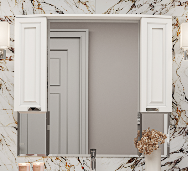 Зеркальный шкаф Misty Терра 110 (белый)