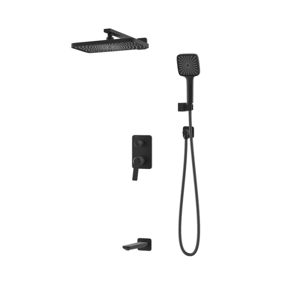 Встраиваемая система с тропическим, ручным душем и изливом, матовый черный, Parker, IDDIS, PARBL03i68 душем, матовый черный, Parker, IDDIS, PARBL03i68