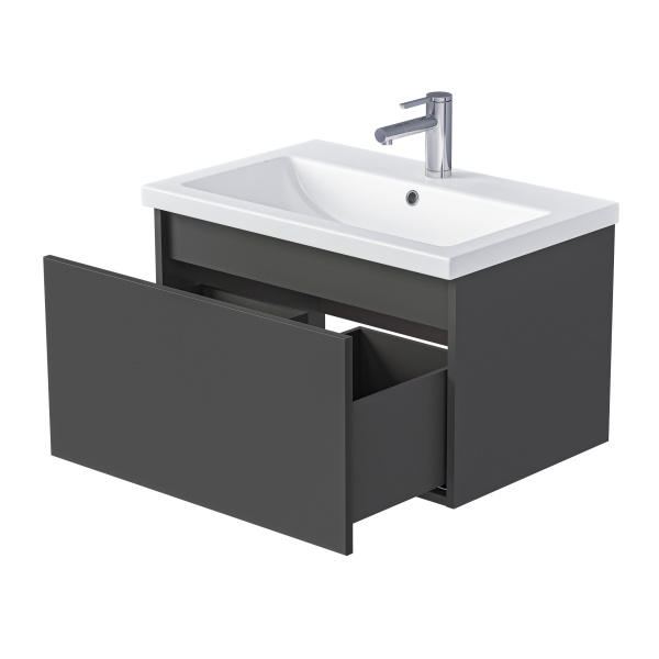 Тумба Aris mini 70П (685х400х447) 1я антрацит/монолит дарк