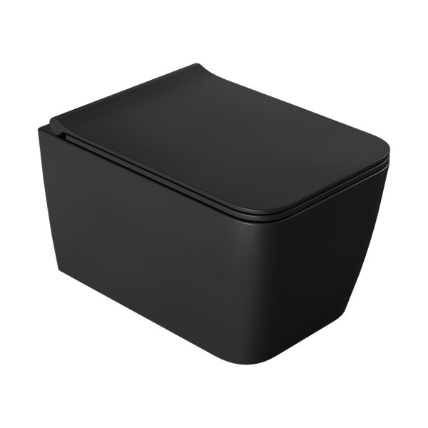 Унитаз подвесной Zen матовый черный с крышкой