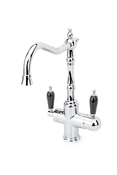 Смеситель для кухни с краном TRADIZIONALE CHROMO с ручкой черная керамика