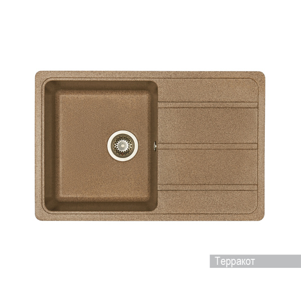 Мойка для кухни AQUATON Аманда прямоугольная с крылом терракотовый 1A712832AD270