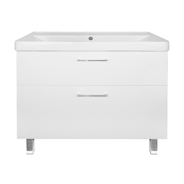Комплект Тумба Azario Ника 90 Н 900х475х850 напольная, с раковиной Monte 90, белый глянцевый () CS00089956