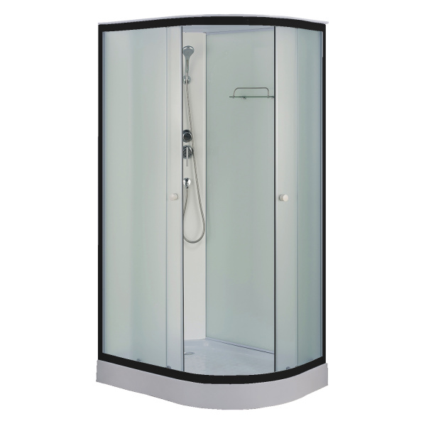 Душевая кабина Loranto 1180х780х2080 левосторонняя, белое заднее стекло, поддон 14 см, матовое стекло 4 мм, профиль черный () CS-876EBTM/W-120