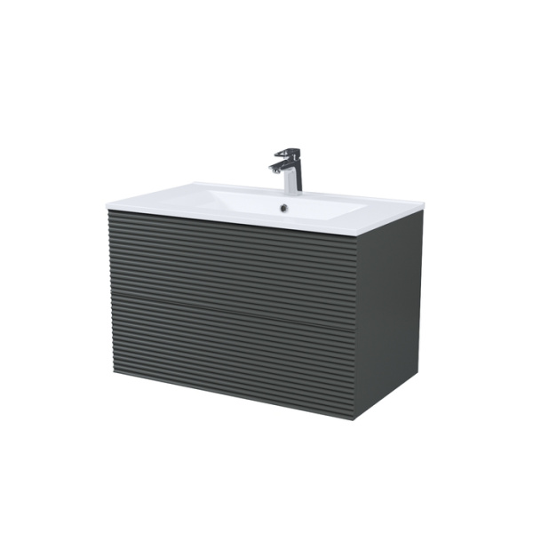 Тумба с умывальником, подвесная, 80 см, темно-серый, Bild, IDDIS, BIL80G0i95K подходит умыв. 0138000i28