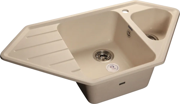 GRANFEST Мойка композит CORNER  GF-C--950E угловая 950*500мм  бежевый   арт.GF-