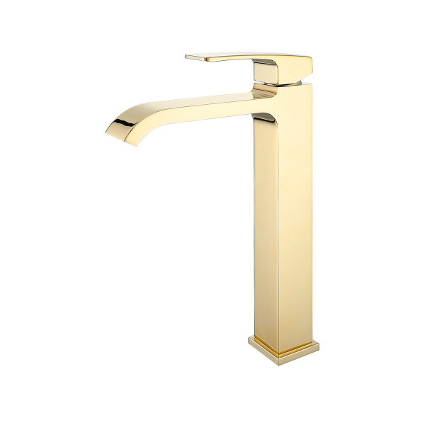 Смеситель Raglo для раковины высокий монолитный, золото R02.15.23