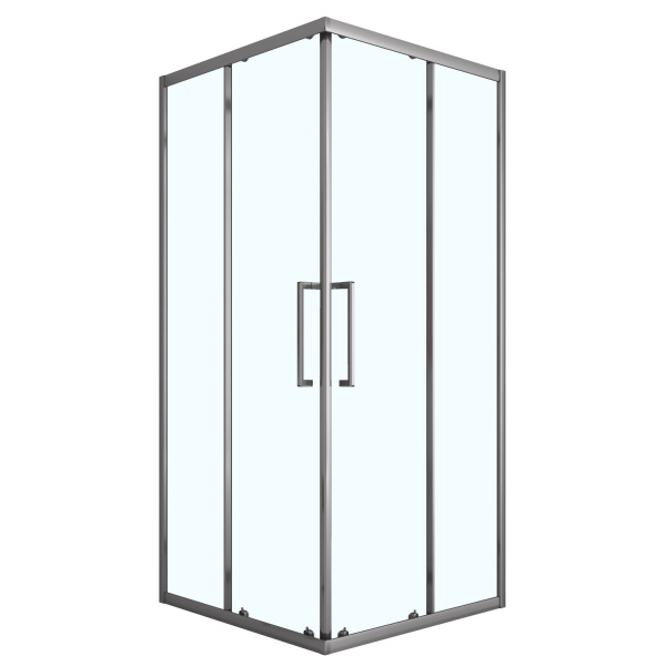 Душевое ограждение Loranto 100x100x190 раздвижная дверь, прозрачное стекло 6 мм, профиль серый матовый (CS-AB01GG-100) 