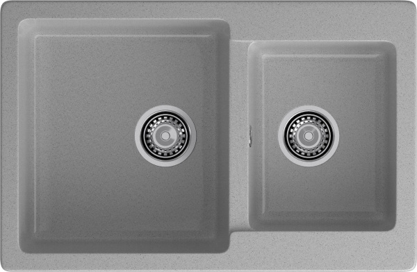 GRANFEST Мойка композит PRACTIK GF-P--780K  2 чаши 780*510 мм  серый арт.GF-