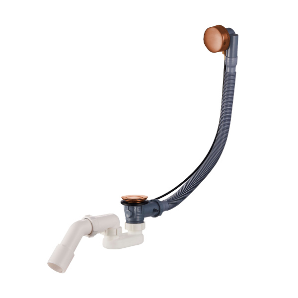 Слив-перелив для ванны Raglo R600.30.33 полуавтоматический (с тросиком), латунь/пластик, матовая медь